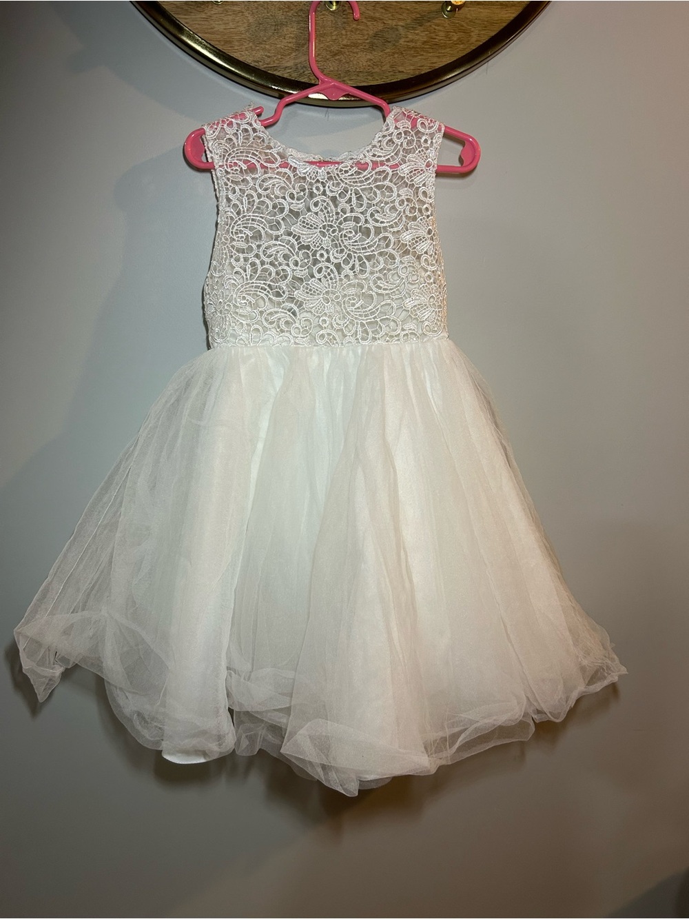 Ivory Lace & Tulle Girls' Formal Dress